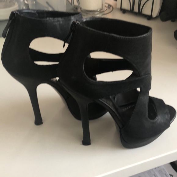 BeBe black open toe high heels size 7 - Picture 3 of 4